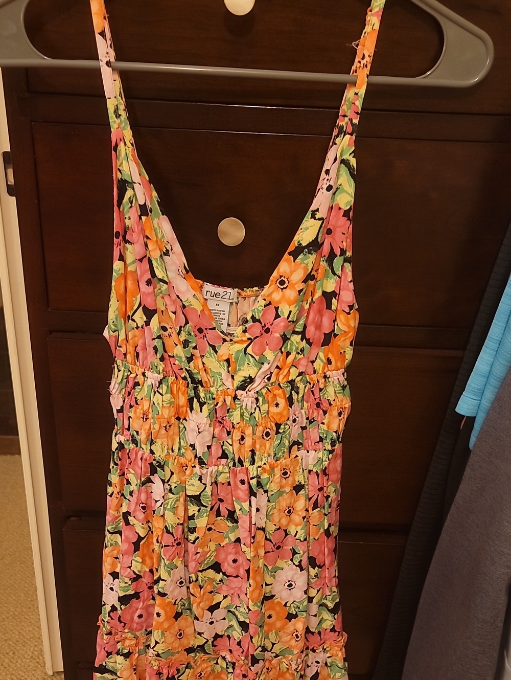NWT Womens Rue21 Pink Orange Green Floral Sundress Size XL